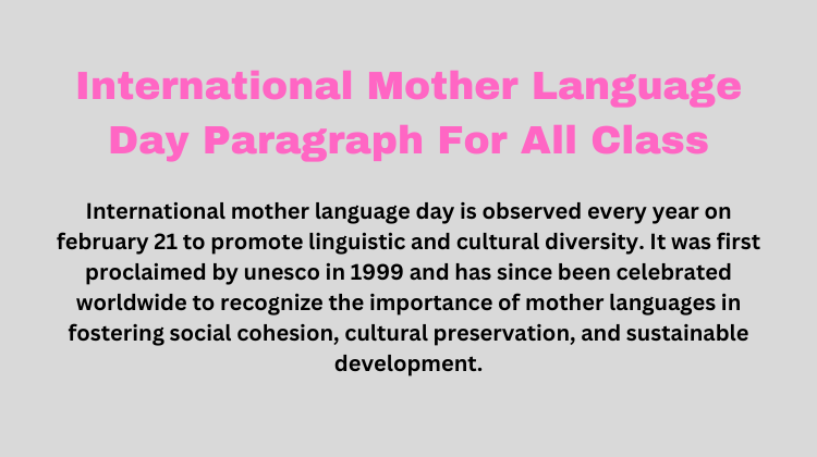 International Mother Language Day Paragraph For All Class